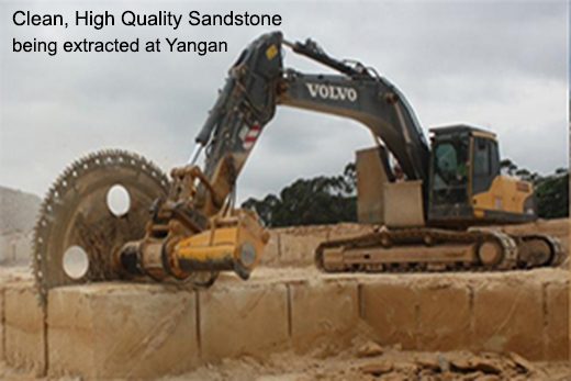 New Sandstone Quarries at Yangan cutout some of Australia's Highest Grades of Sandstone