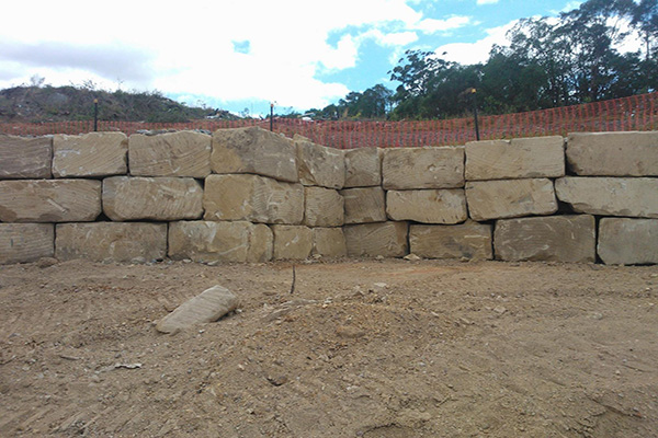 A B-Grade Sandstone Retaining Wall at the Glass House Mountains