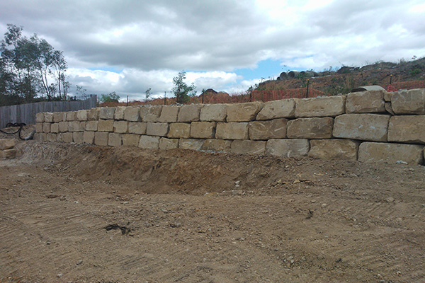 A B-Grade Sandstone Retaining Wall at the Glass House Mountains