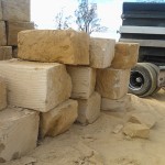 B-Grade Sandstone Blocks Being Delivered