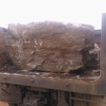 Huge Random Sandstone Boulder Loaded and Ready for Delivery