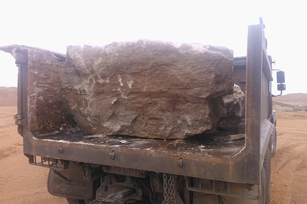 Huge Random Sandstone Boulder Loaded and Ready for Delivery