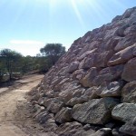 Random Sandstone Retaining Wall at a new housing estate